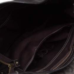 Pre Owned Aigner Brown Monogram Coated Canvas and Leather Hobo