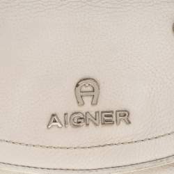 Aigner Grey Leather Trifold Wallet