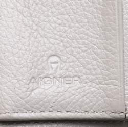 Aigner Grey Leather Trifold Wallet