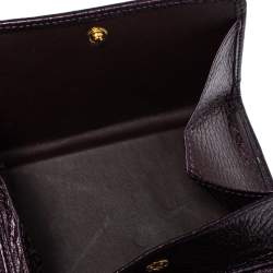 Pre Owned Aigner Metallic Purple Leather Compact Wallet
