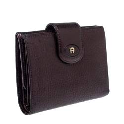 Pre Owned Aigner Metallic Purple Leather Compact Wallet