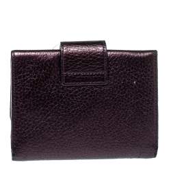 Pre Owned Aigner Metallic Purple Leather Compact Wallet