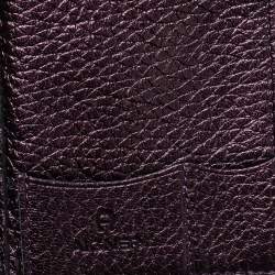 Pre Owned Aigner Metallic Purple Leather Compact Wallet