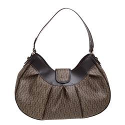 مملوكة مسبقًا Aigner Brown Monogram Coated Canvas and Leather Hobo