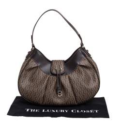 مملوكة مسبقًا Aigner Brown Monogram Coated Canvas and Leather Hobo