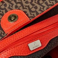 Pre Owned Aigner Multicolor Coated Canvas and Leather Satchel