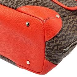 Pre Owned Aigner Multicolor Coated Canvas and Leather Satchel