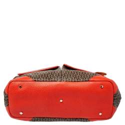 Pre Owned Aigner Multicolor Coated Canvas and Leather Satchel