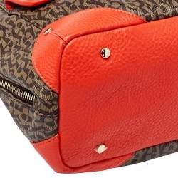 Pre Owned Aigner Multicolor Coated Canvas and Leather Satchel