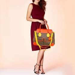 Pre Owned Aigner Multicolor Coated Canvas and Leather Satchel