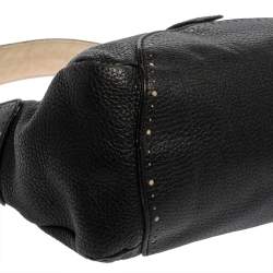 Aigner Black Grained Leather Shoulder Bag