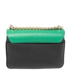 Pre Owned Aigner Green/Black Leather Diadora Shoulder Bag