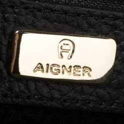 Pre Owned Aigner Green/Black Leather Diadora Shoulder Bag