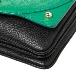 Pre Owned Aigner Green/Black Leather Diadora Shoulder Bag