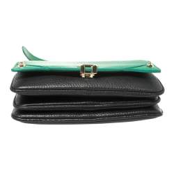 Pre Owned Aigner Green/Black Leather Diadora Shoulder Bag