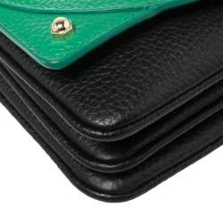 Pre Owned Aigner Green/Black Leather Diadora Shoulder Bag