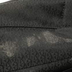 Pre Owned Aigner Black Leather Logo Charm Satchel