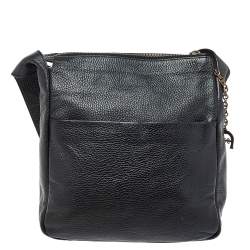 Aigner Black Leather Messenger Bag