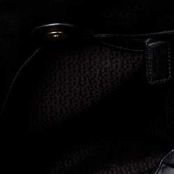 Pre Owned Aigner Black Leather Turnlock Tote