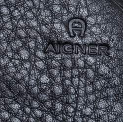 Pre Owned محفظة كونتينتال إيغنر قلاب إبزيم جلد وكانفاس مقوى مونوغرامية سوداء 