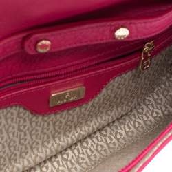 Pre Owned Aigner Pink Leather Cavallina Flap Clutch Bag