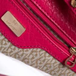 Pre Owned Aigner Pink Leather Cavallina Flap Clutch Bag