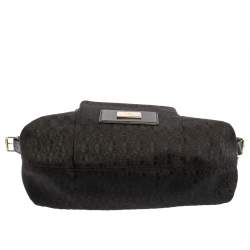 Pre Owned Aigner Black Monogram Fabric Hobo