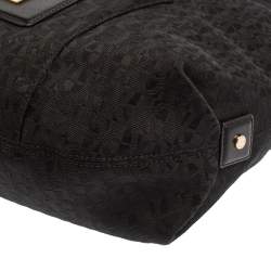 Pre Owned Aigner Black Monogram Fabric Hobo