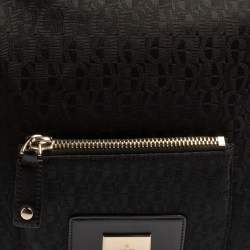 Pre Owned Aigner Black Monogram Fabric Hobo