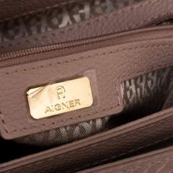 Pre Owned حقيبة يد علوية أيغنر جنوفيفا أم جلد منقوشة وردي نود