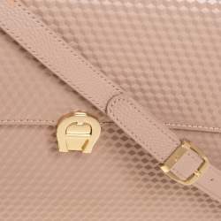 Pre Owned حقيبة يد علوية أيغنر جنوفيفا أم جلد منقوشة وردي نود