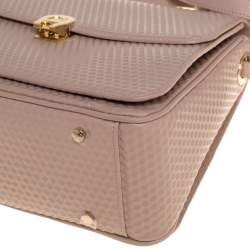 Pre Owned حقيبة يد علوية أيغنر جنوفيفا أم جلد منقوشة وردي نود