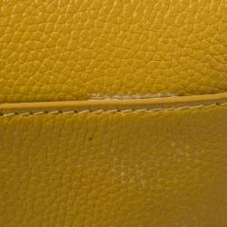 Pre Owned Aigner Mustard Yellow Leather Genoveva Top Handle Bag