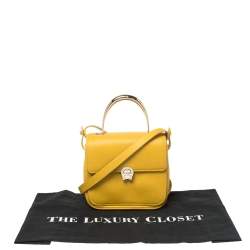 Pre Owned Aigner Mustard Yellow Leather Genoveva Top Handle Bag