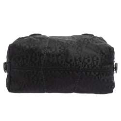 Pre Owned Aigner Black Signature Nylon and Leather Satchel