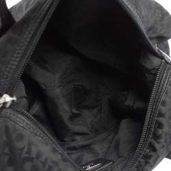 Pre Owned Aigner Black Signature Nylon and Leather Satchel