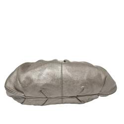 Aigner Metallic Grey Leather Satchel