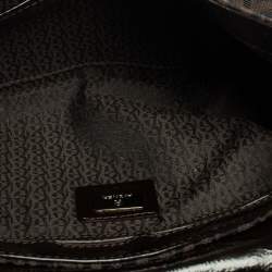 Pre Owned Aigner Brown Signature Canvas and Patent Leather Hobo