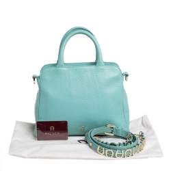 Pre Owned Aigner Mint Green Leather Satchel