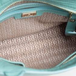 Pre Owned Aigner Mint Green Leather Satchel