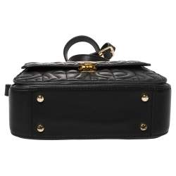 Pre Owned حقيبة أيغنر "غينوڨيڨا" يد علوية جلد منقوش أسود