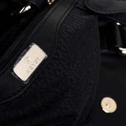 مملوكة مسبقًا Aigner Black Leather Metal Logo Hobo