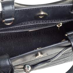 Pre Owned Aigner Black Crocodile Embossed Leather Cavallina Top Handle Bag