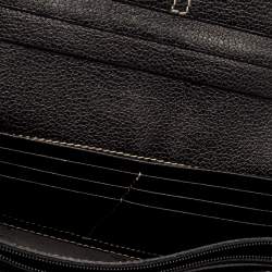 مملوكة مسبقًا Aigner Black Leather Flap Continental Wallet