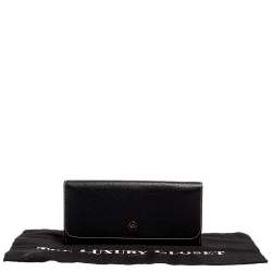 مملوكة مسبقًا Aigner Black Leather Flap Continental Wallet