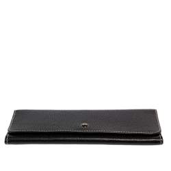 مملوكة مسبقًا Aigner Black Leather Flap Continental Wallet