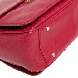 Pre Owned Aigner Red Leather Genevova M Top Handle Bag
