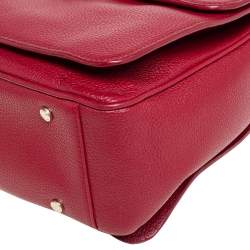 Pre Owned Aigner Red Leather Genevova M Top Handle Bag