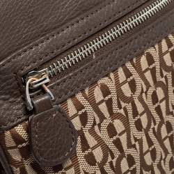 Aigner Beige/Brown Signature Canvas and Leather Flap Shoulder Bag