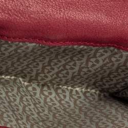 مملوكة مسبقًا محفظة أيغنر ثلاثية الطيه جلد و كانفاس بالشعار عنابي و بني 